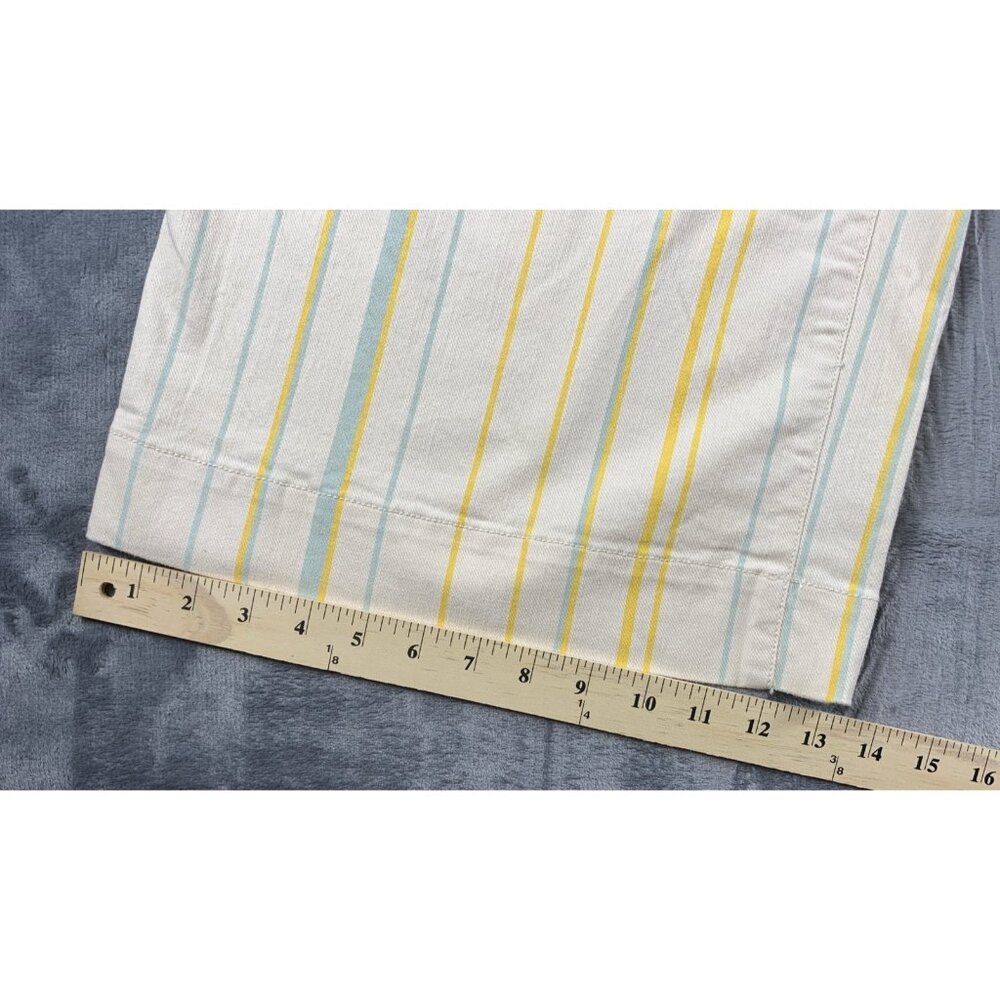 Madewell Women’s Size 37T Emmett Wide-Leg Crop Pants Warm Honeysuckle Stripe - Picture 8 of 11